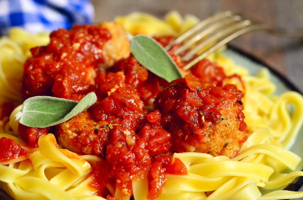 Spaghetti and meatballs meal