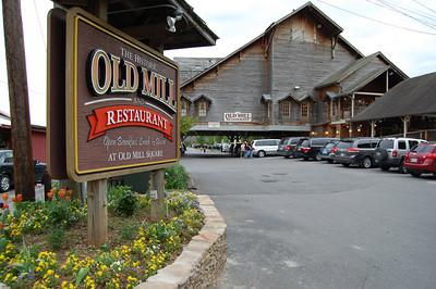 Old Mill Restaurant sign in Pigeon Forge