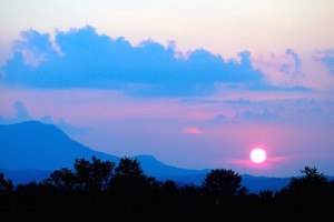 Sunset over Pigeon Forge mountains