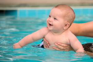 baby swimming in Pigeon Forge cbains with indoor pool